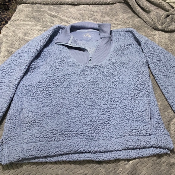 Aerie Blue Teddy Jacket - Picture 1 of 2